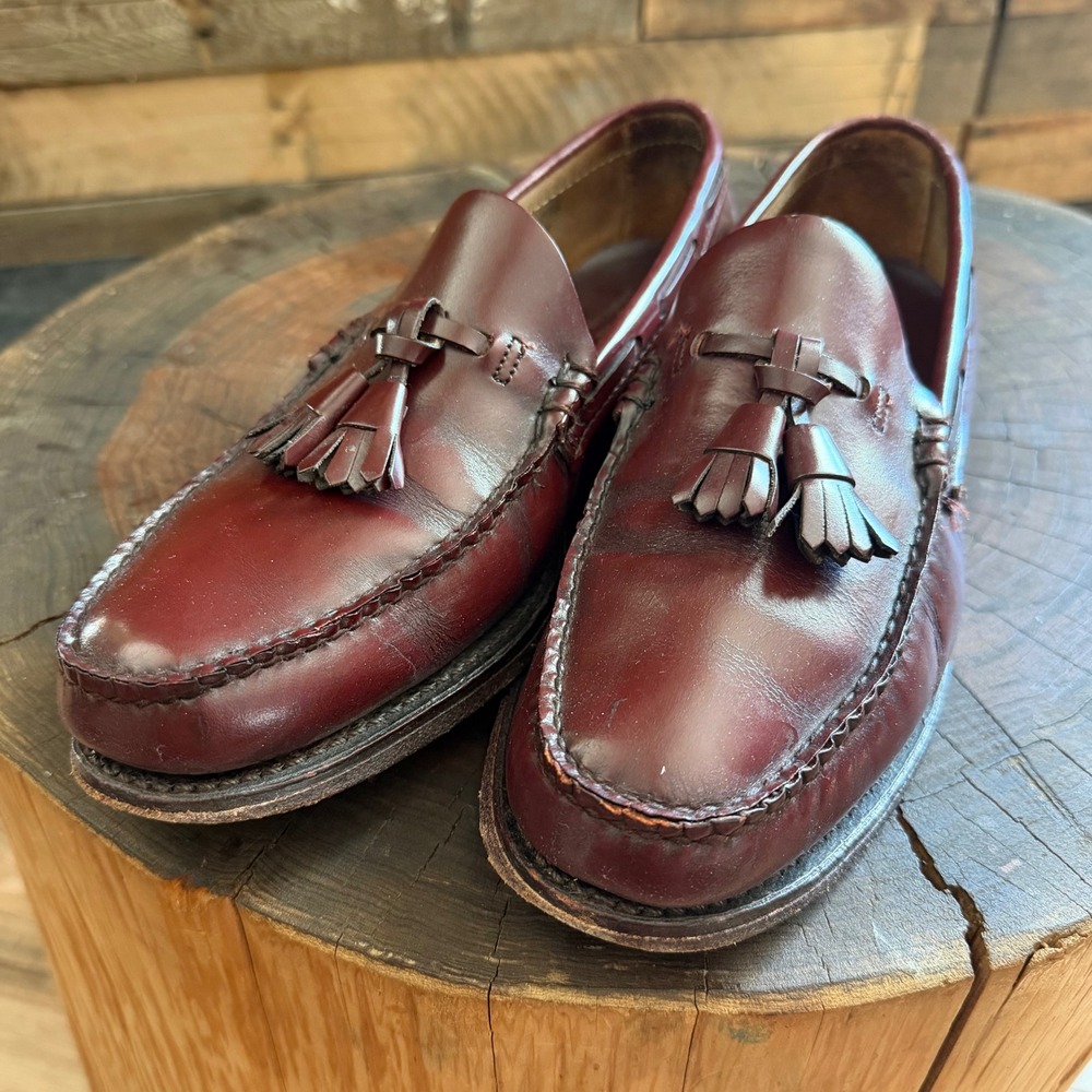 GH Bass Heritage Style  Mens Preppy Leather Tassel Loafers Preppy Dress Shoes